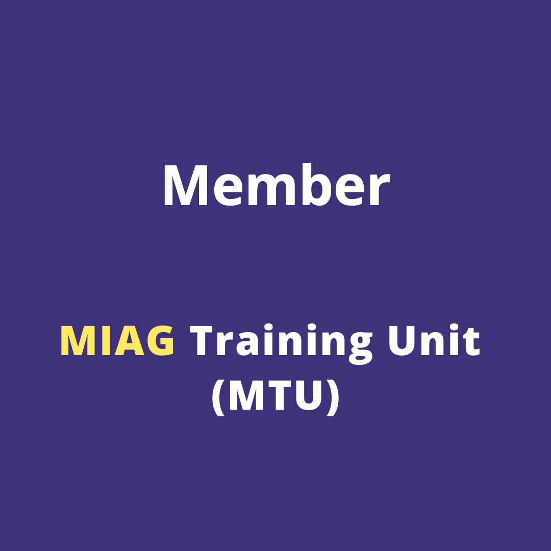 Member of MIAG Training Unit (MTU), text on a purple background.