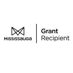 A blue logo for mississauga with a bow tie