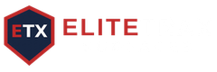ETX Elite logo with navy hexagon and red outline beside red ELITE text