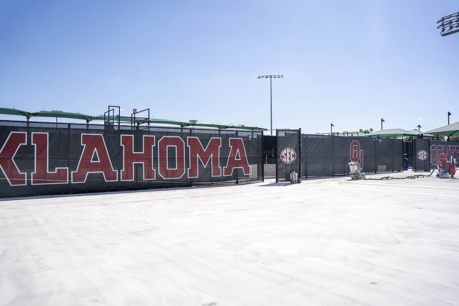 OU outdoor tennis court before resurfacing