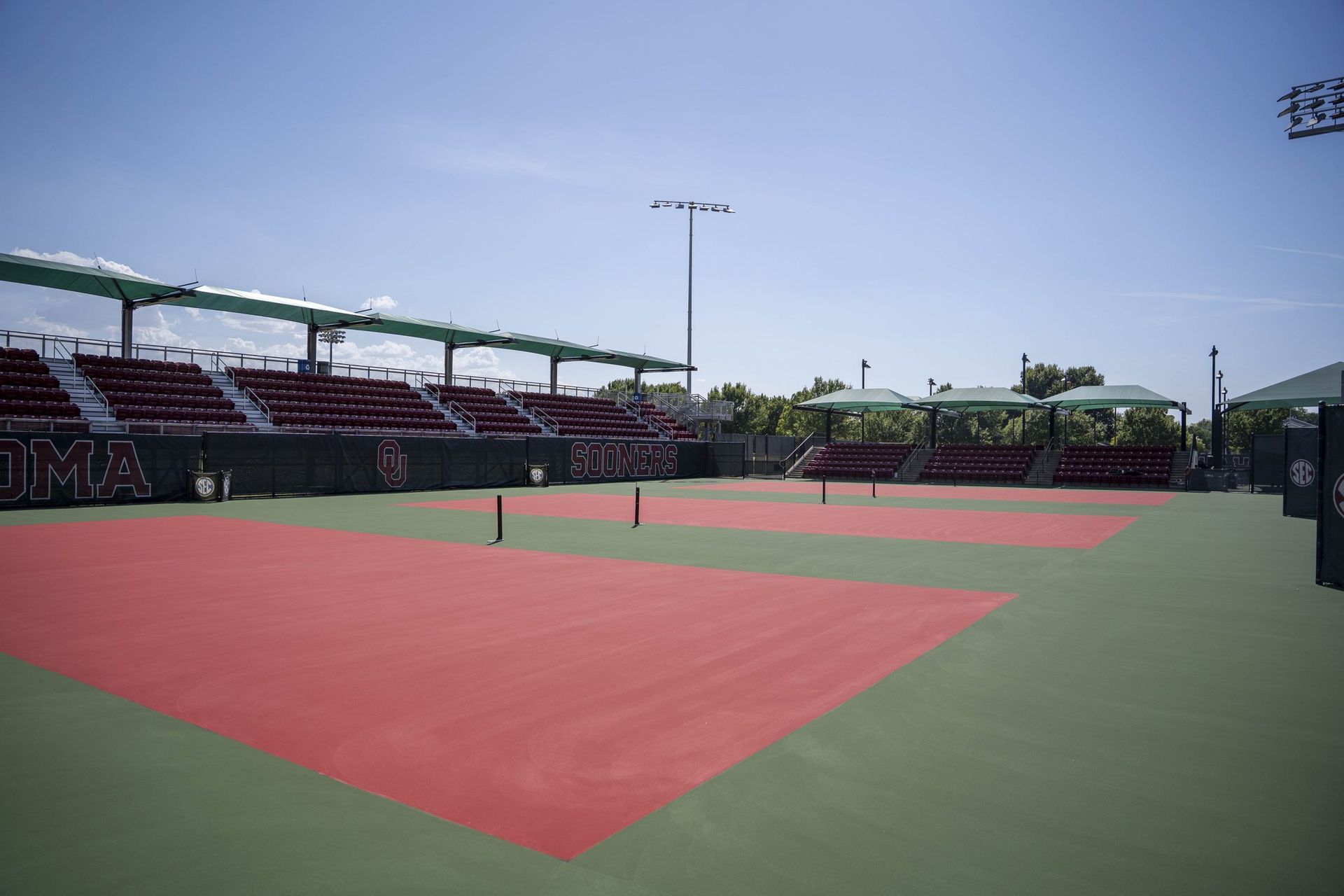 OU outdoor tennis stadium court resurfacing