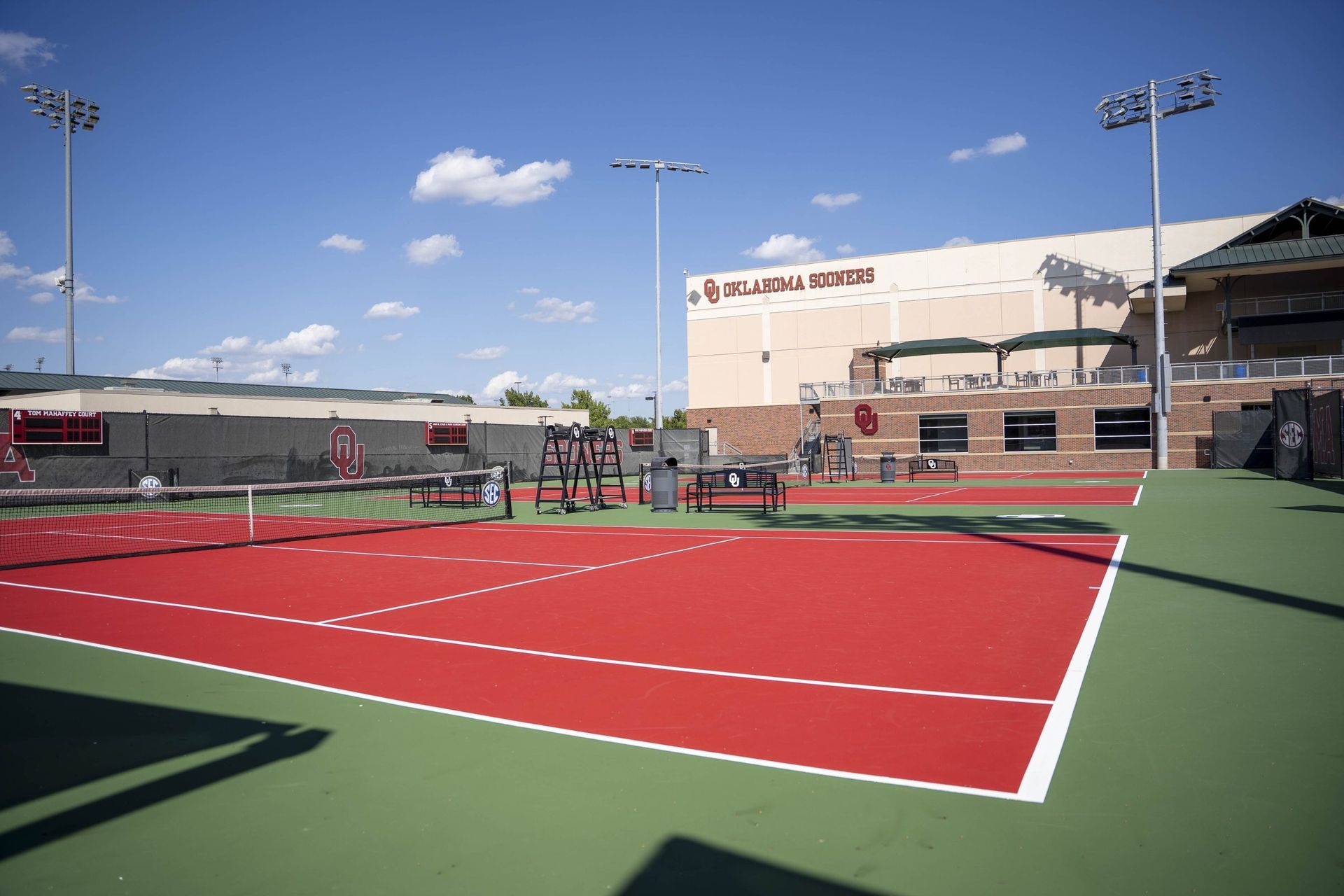 Outdoor tennis court resurfacing in Norman, Oklahoma
