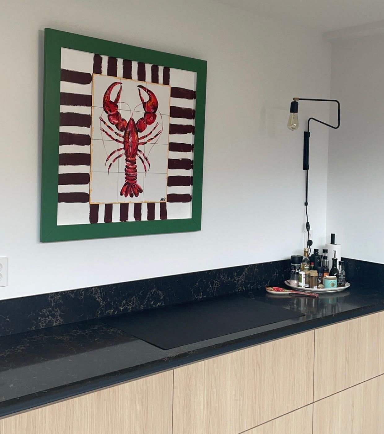 handbeschilderde tegeltableau Tegelkunstwerk muurdecoratie keukenstyling 