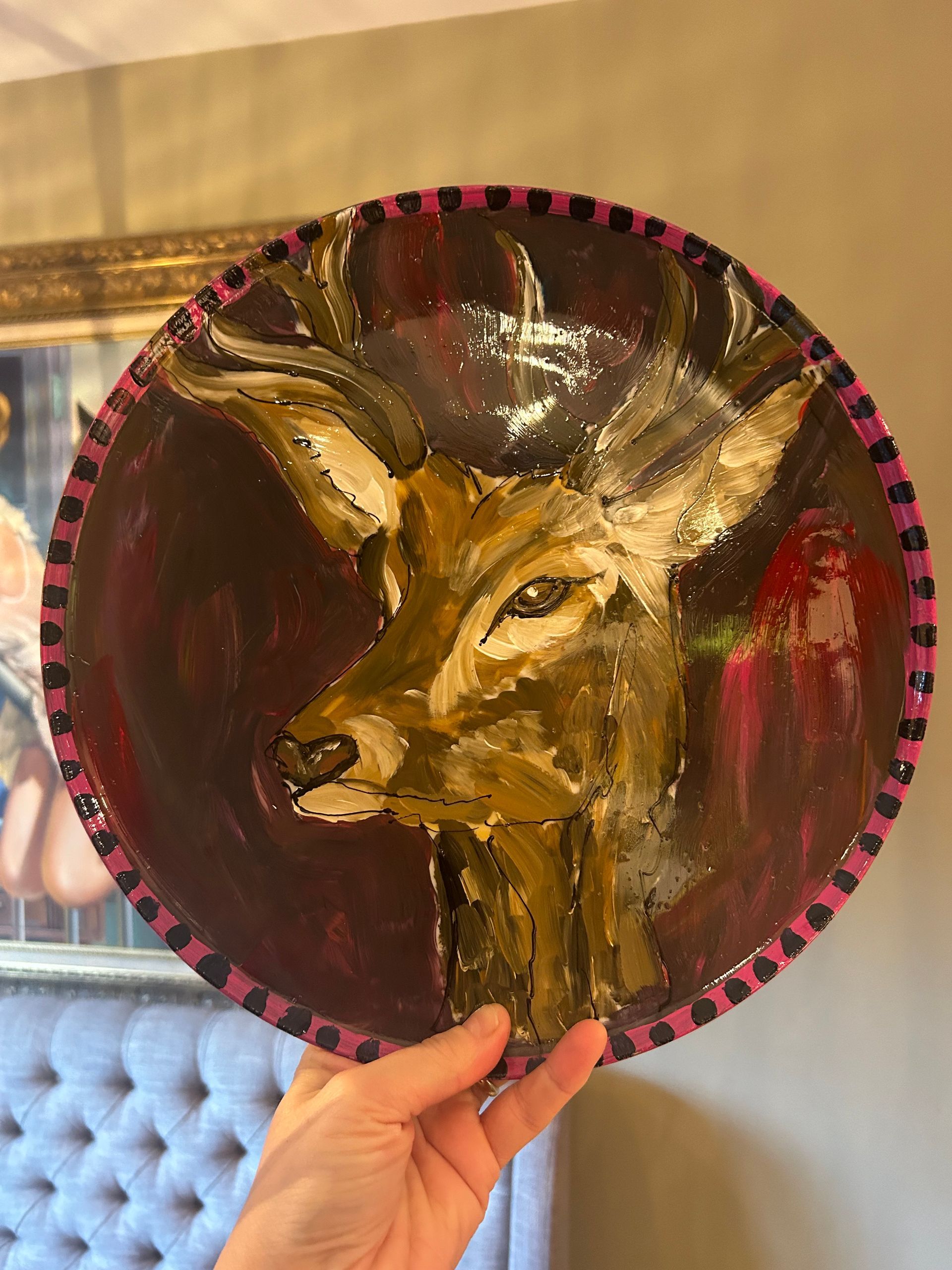 handbeschilderde schalen borden muurdecoratie keukenstyling 