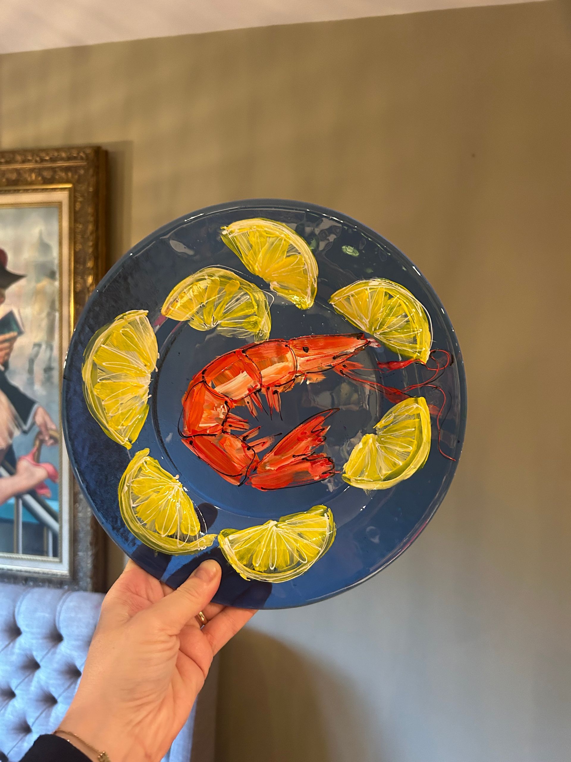 handbeschilderde schalen borden muurdecoratie keukenstyling 