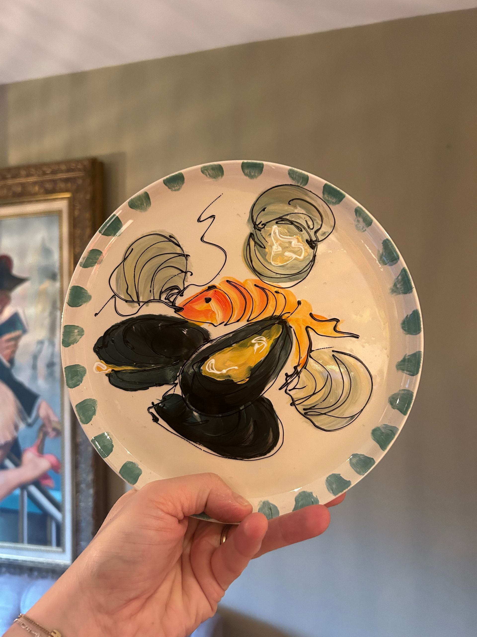 handbeschilderde schalen borden muurdecoratie keukenstyling 