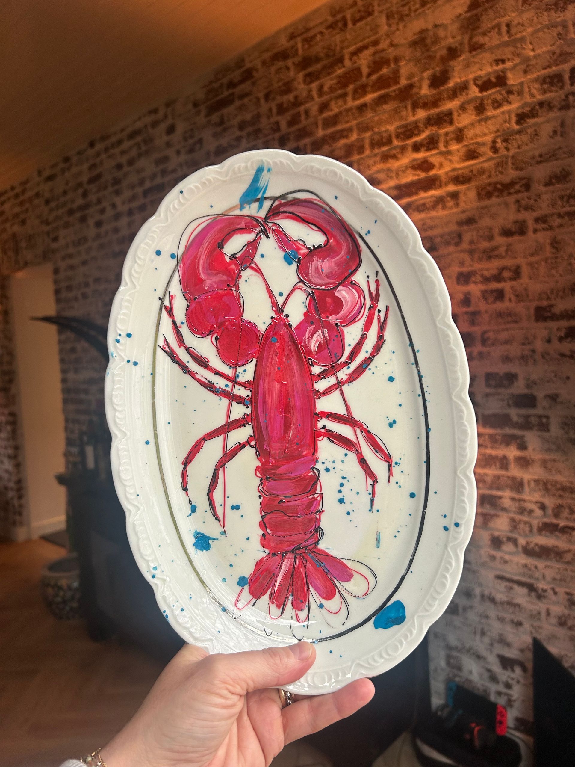 handbeschilderde schalen borden muurdecoratie keukenstyling 