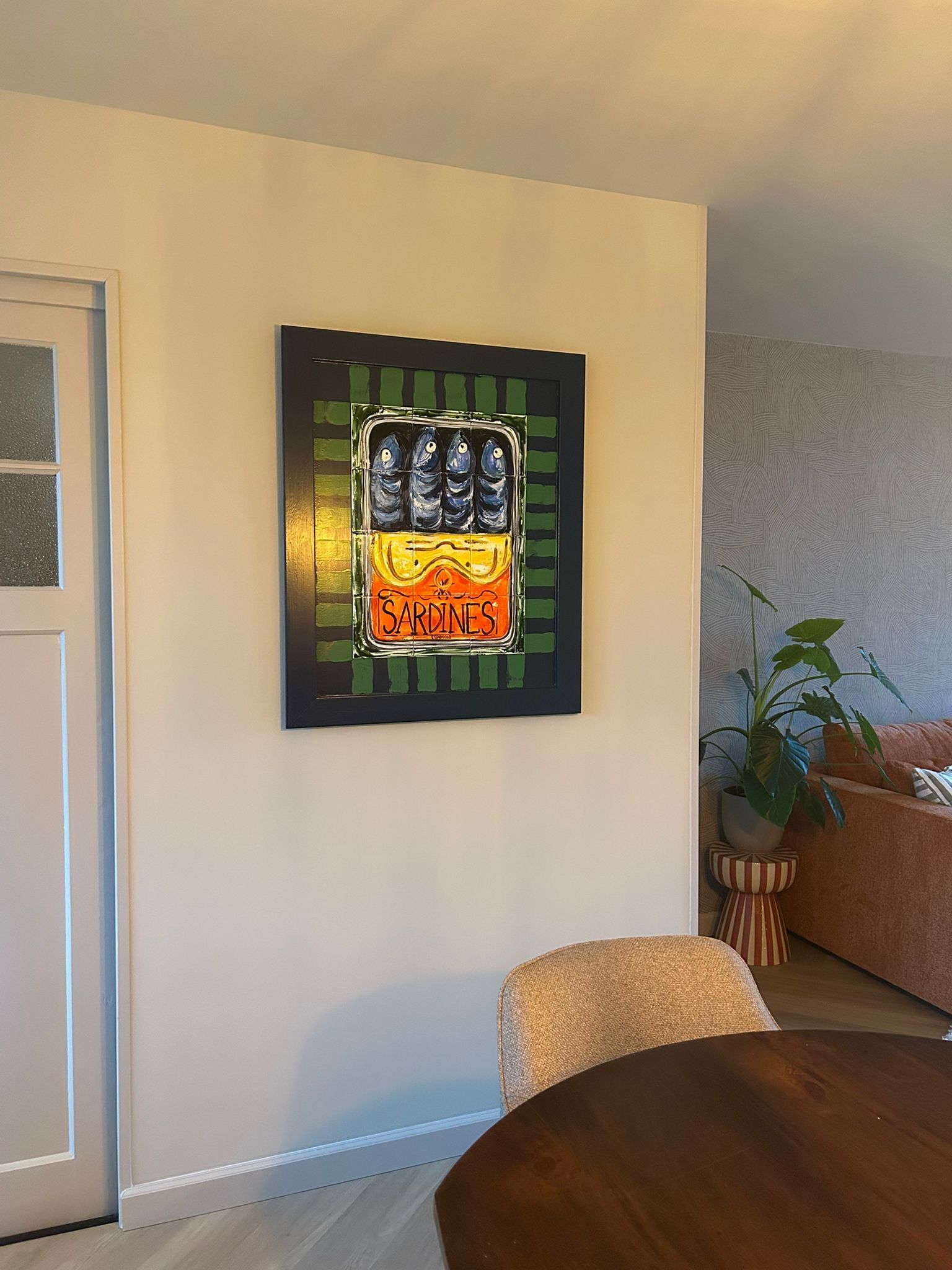 handbeschilderde tegeltableau Tegelkunstwerk muurdecoratie keukenstyling 