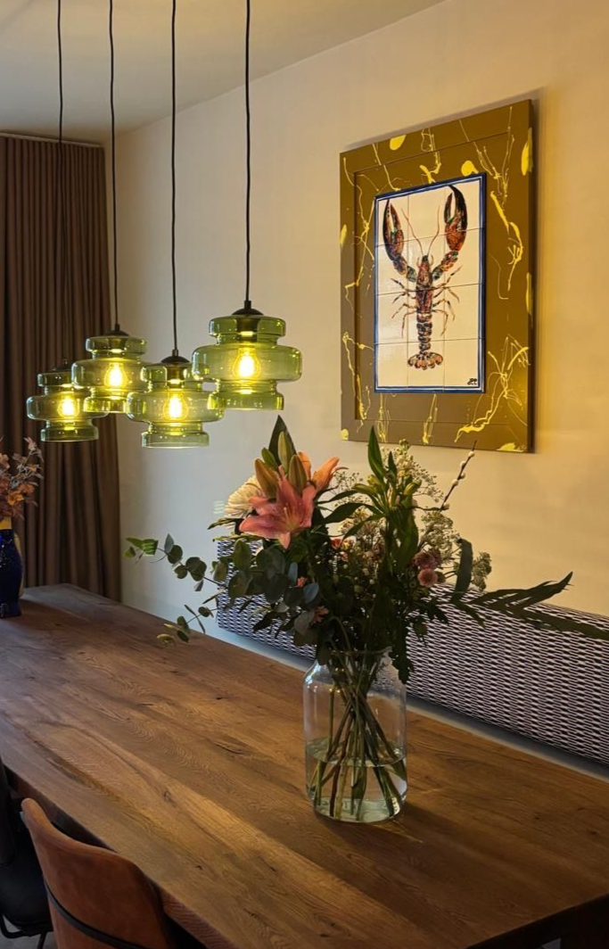 handbeschilderde tegeltableau Tegelkunstwerk muurdecoratie keukenstyling