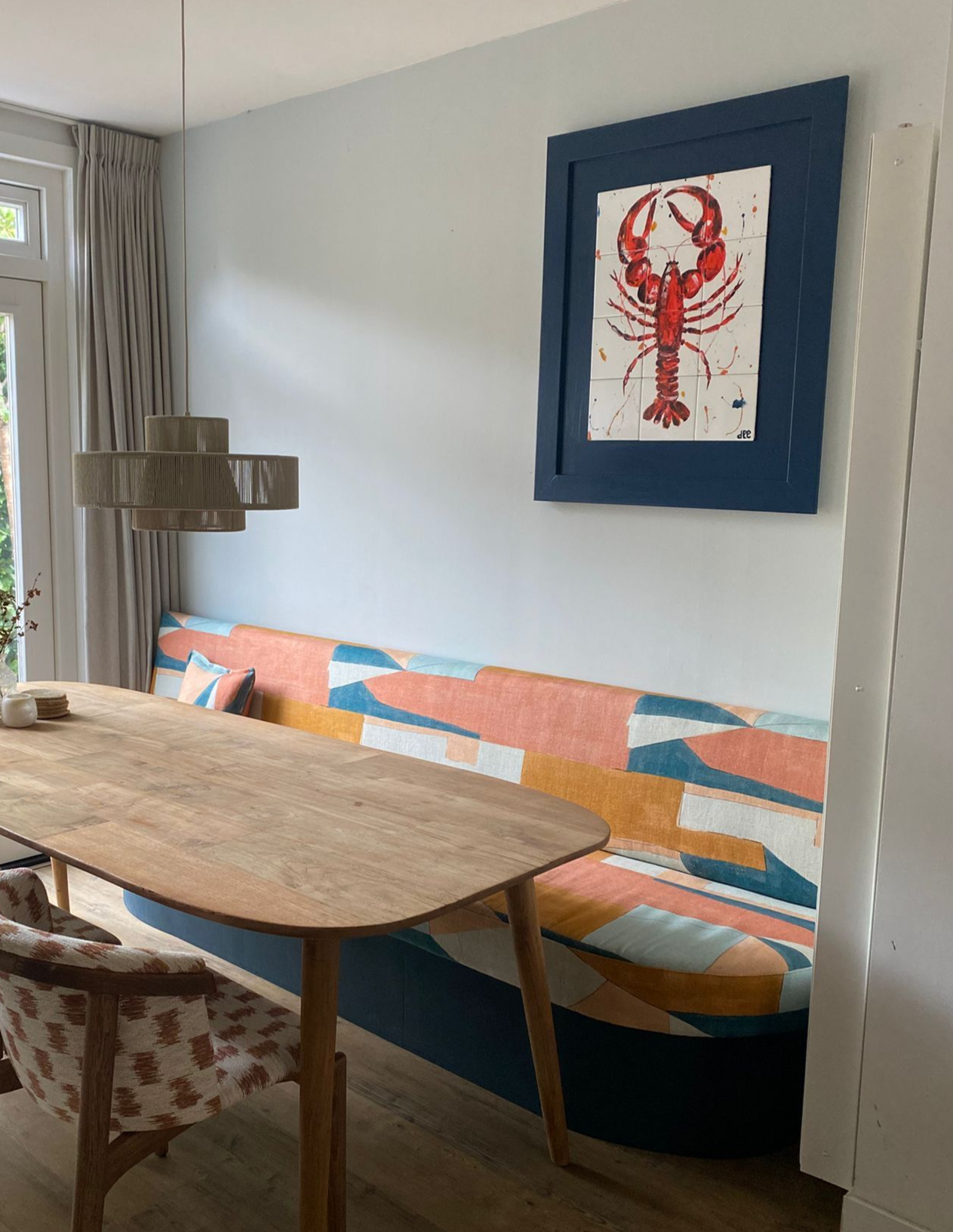 handbeschilderde tegeltableau Tegelkunstwerk muurdecoratie keukenstyling