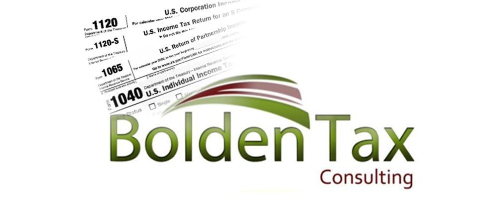 The bolden tax consulting logo is on a tax form