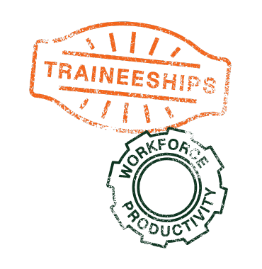 A stamp with the words traineeships written on it.