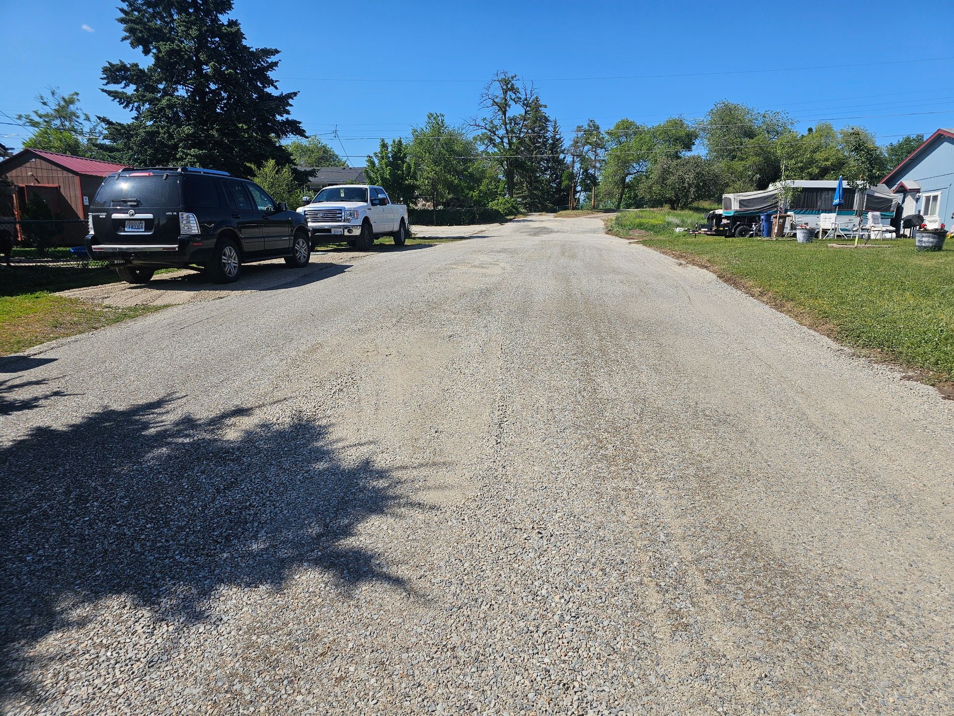 Gravel Road  install in Spokane WA for access to pole barn