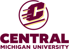 Central Michigan University logo with maroon and gold emblem and text