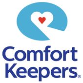 Comfort Keepers logo with blue heart and red heart icon above blue text