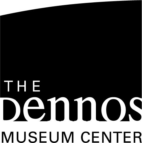 A black and white logo for the dennos museum center.