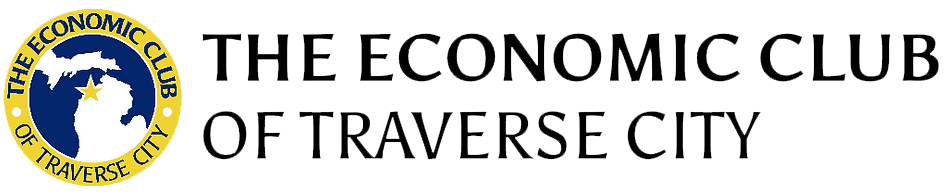 A logo for the economic club of traverse city