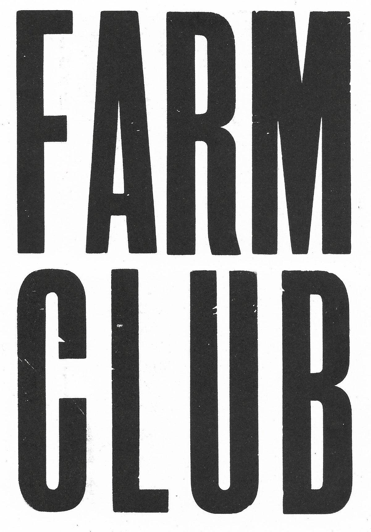 A black and white logo for farm club