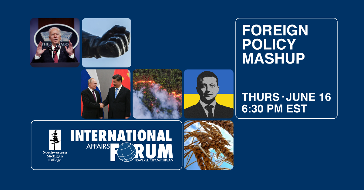 An advertisement for the foreign policy mashup at the international forum