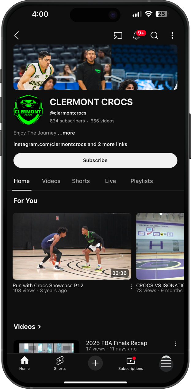 A screenshot of a basketball app on a cell phone.