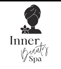 Logo for Inner Beauty Spa with woman in towel and flower.