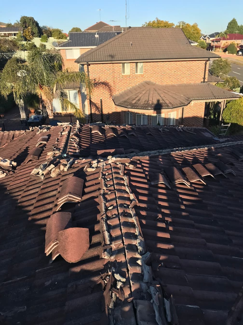 A roof being repaired in Wollongong