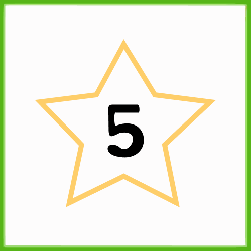 A star with the number 5 inside of it