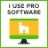 A computer screen with the letter h on it and the words `` i use pro software ''.