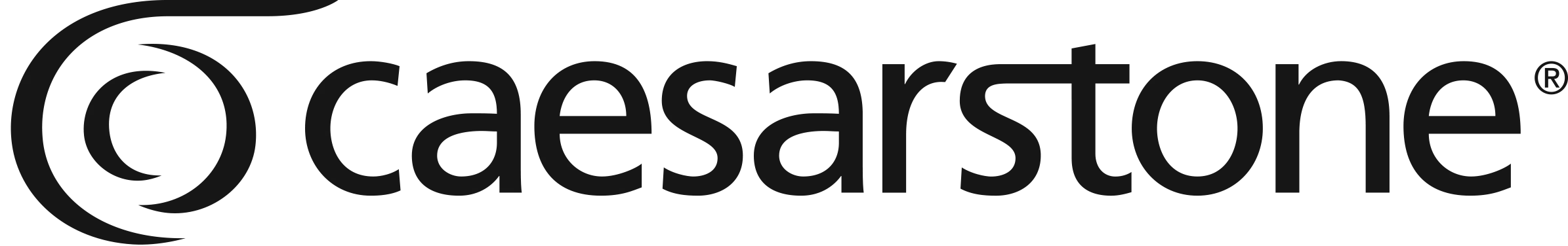 A caesarstone logo on a white background