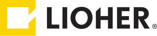 A black and yellow logo for lioher on a white background.