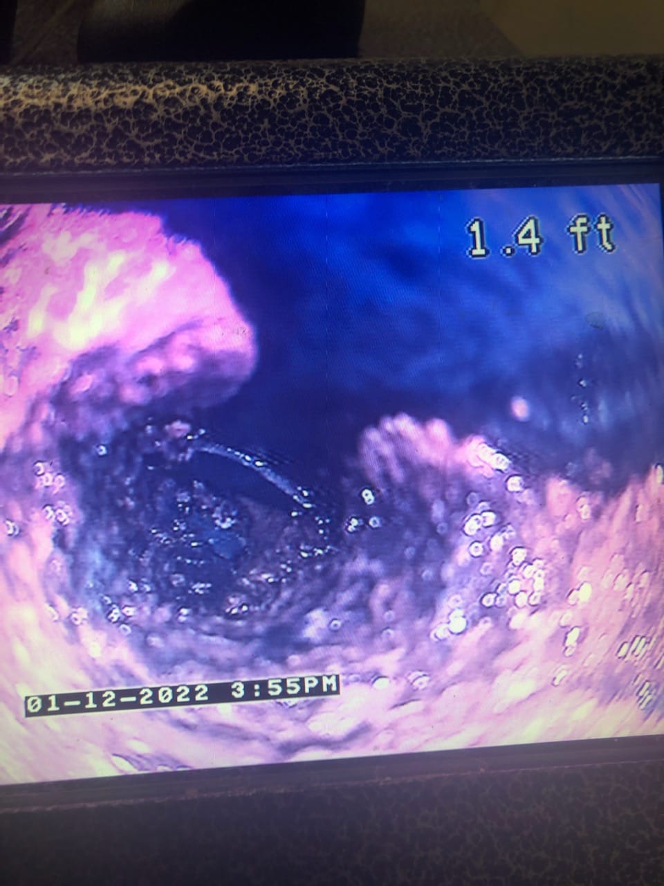 Sewer lines video camera inspection result.