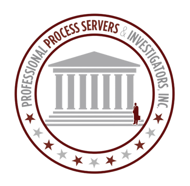 A logo for professional process servers and investigators inc.
