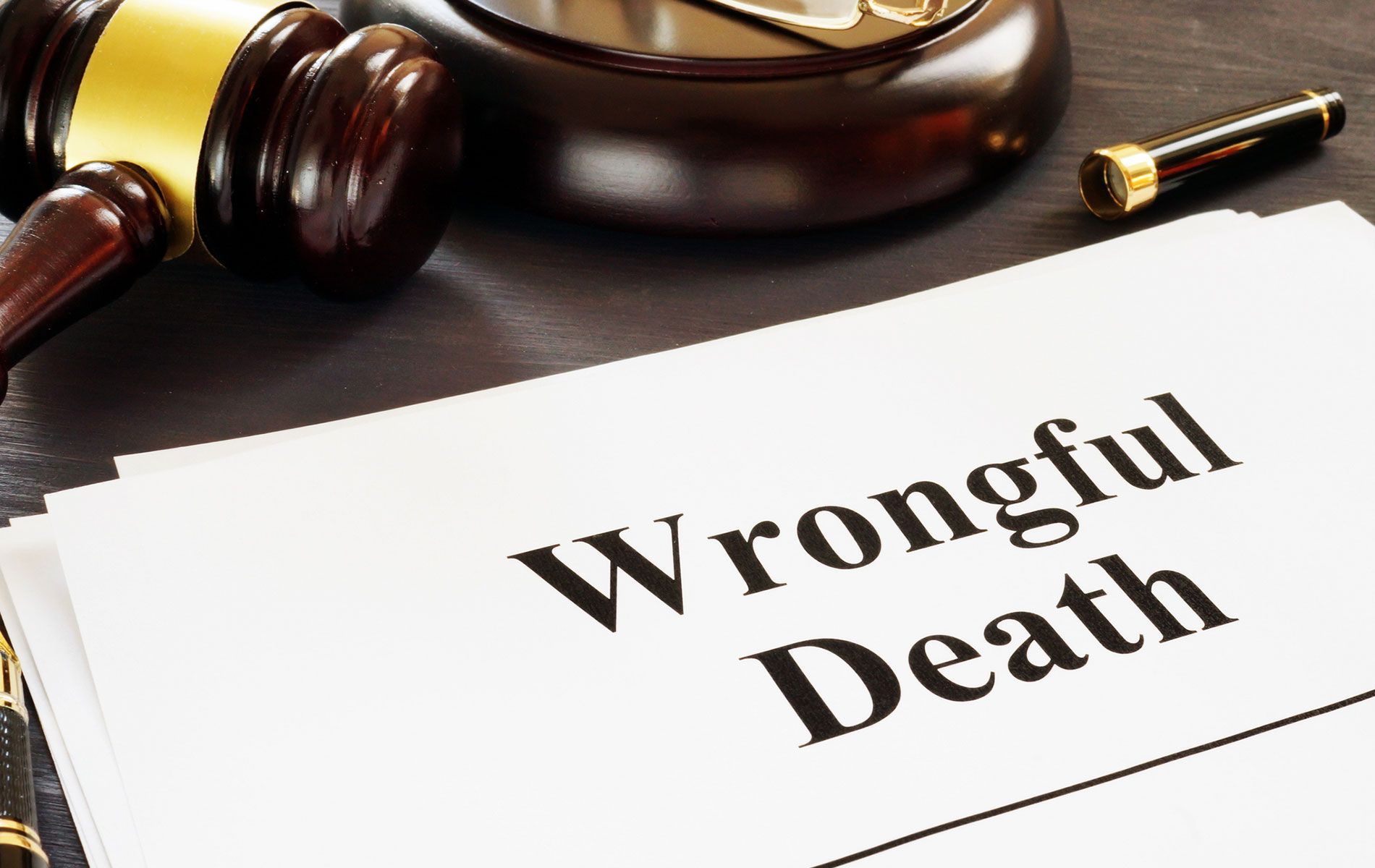 A wrongful death paper on the table