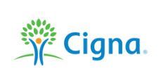 The cigna logo has a tree and a person in it.