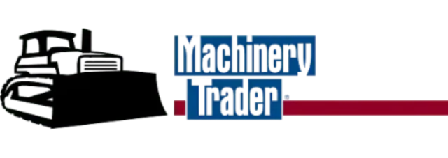 Logo featuring a bulldozer silhouette with "Machinery Trader" text in blue, and a red bar.