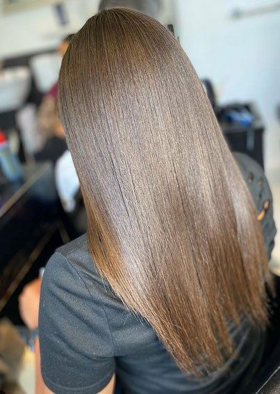 long straight brown hair