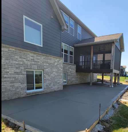 brush concrete patio by L & S Concrete STL in Wentzville MO