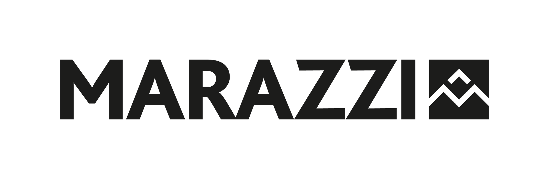 Il logo marazzi è blu e bianco su sfondo bianco.