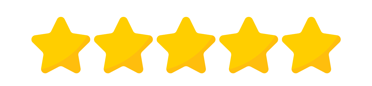 A row of yellow stars on a white background.