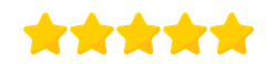 A row of yellow stars on a white background.