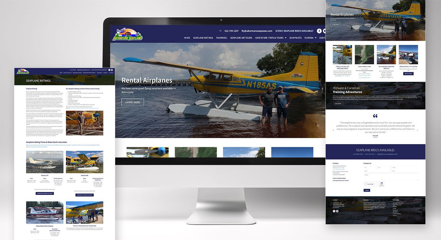 seaplane tours website design