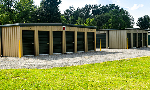 Black doored storage units