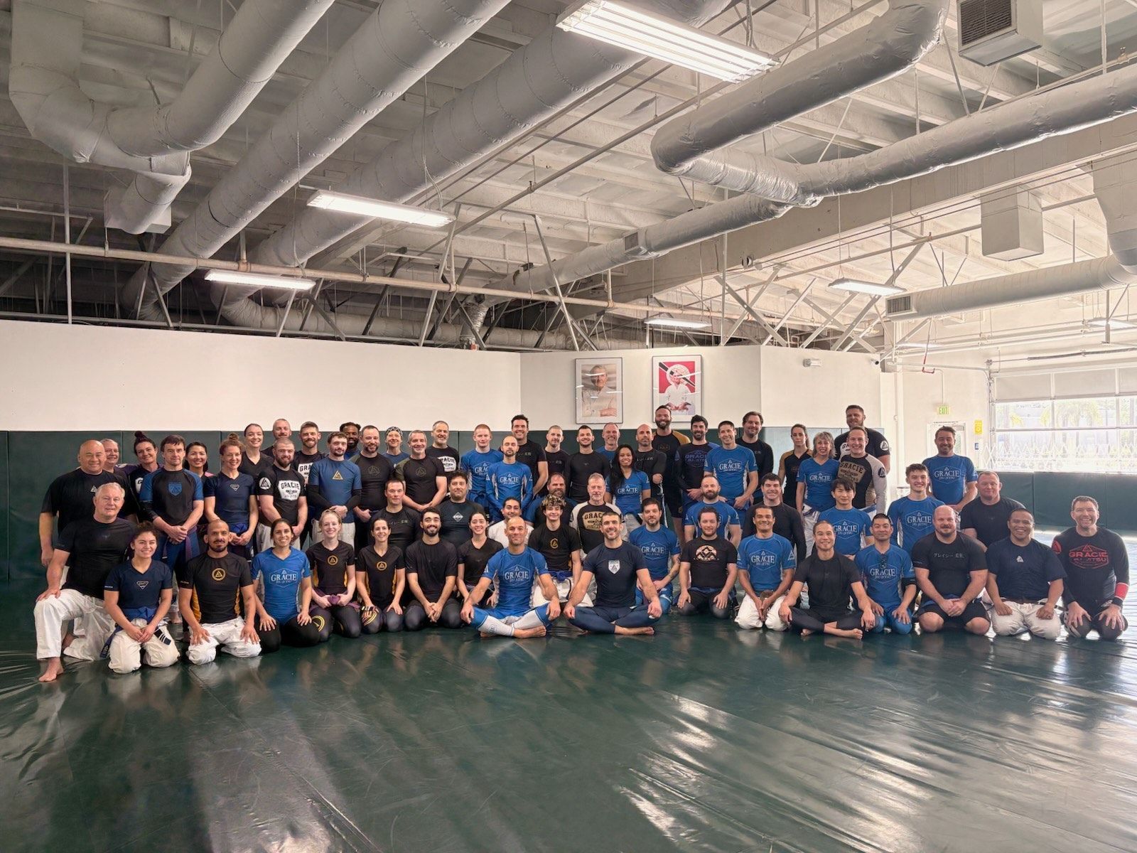 Adults drilling jiu-jitsu technique at Gracie Jiu-Jitsu San Jose in San Jose, CA, building strength and community.