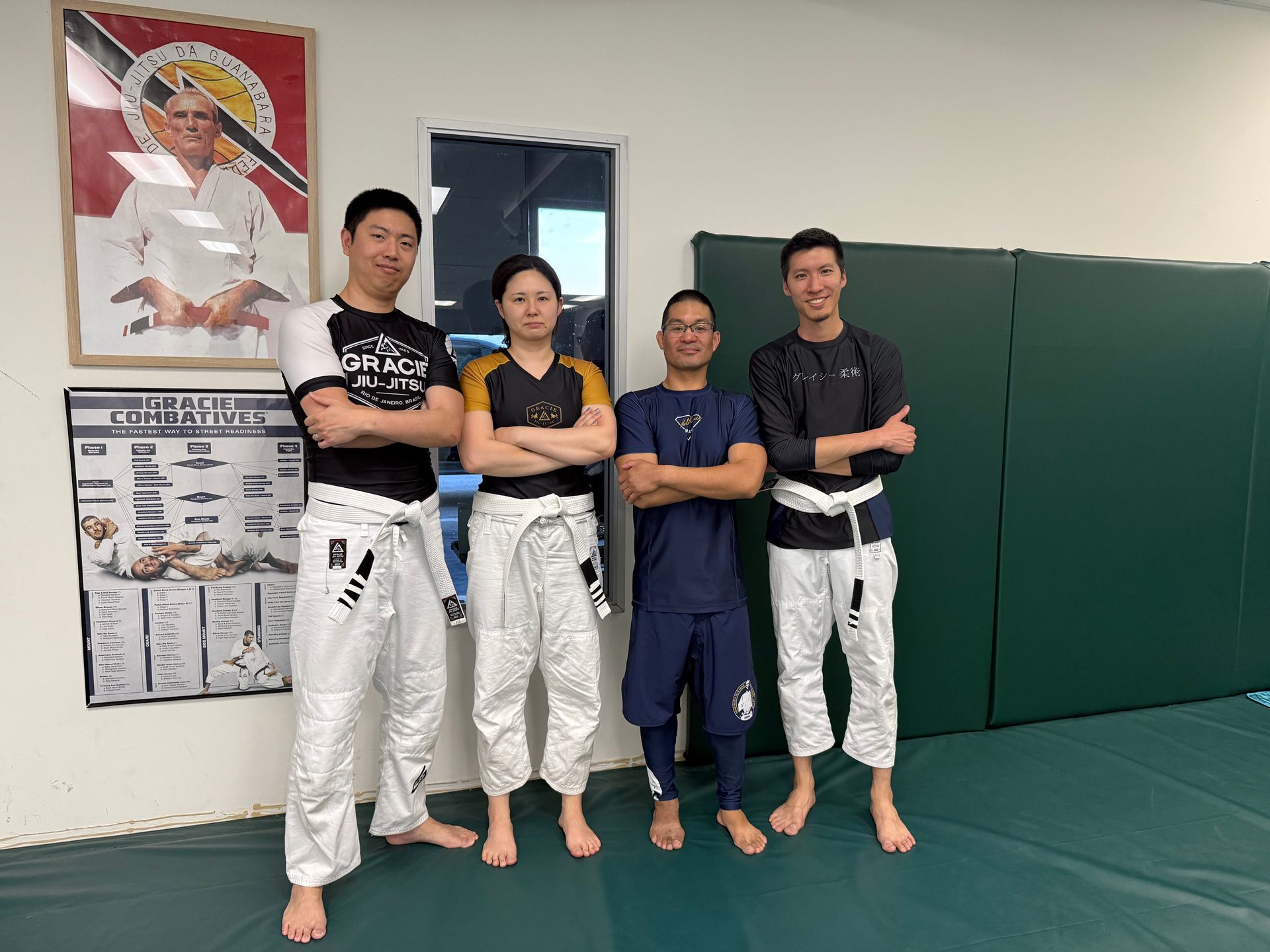 Adults practicing beginner Jiu-Jitsu drills at Gracie Jiu-Jitsu San Jose in San Jose, CA to build confidence.