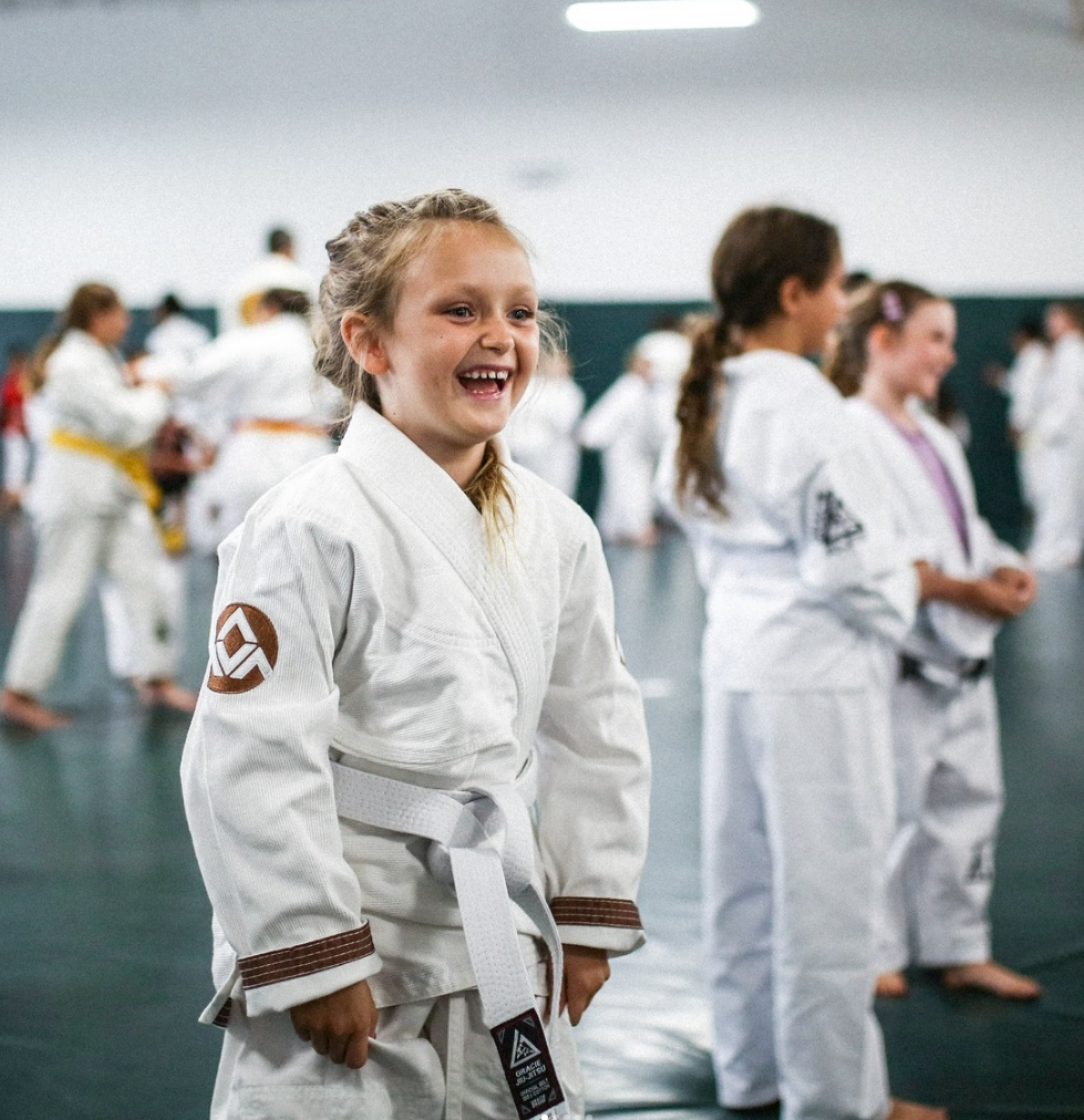 Beginners drilling Jiu-Jitsu technique at Gracie Jiu-Jitsu San Jose in San Jose, CA, building confidence and fitness.