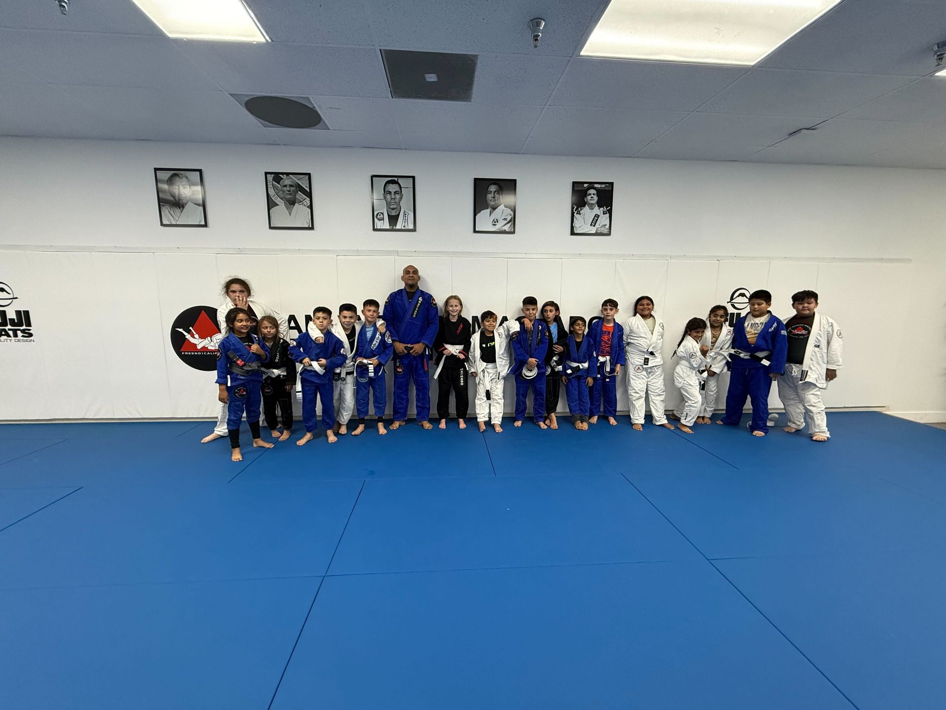 Students practicing controlled Jiu-Jitsu drills at Gracie Jiu-Jitsu San Jose in San Jose, CA to build focus and strength.