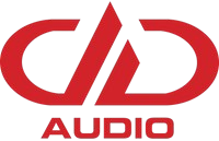 A red cd audio logo on a white background
