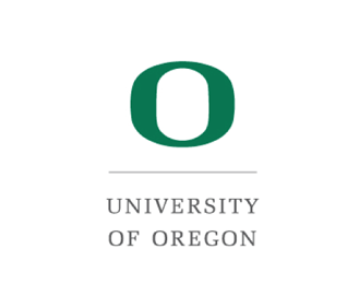 A logo for the university of oregon with a green letter o