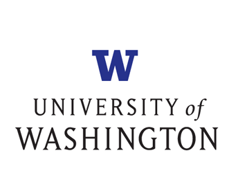 The university of washington logo is blue and black