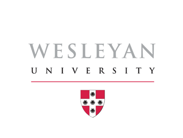 The logo for wesleyan university has a shield on it
